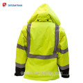 Gilet de travail de haute visibilité de construction d&#39;hiver Veste réfléchissante de sécurité de haute visibilité de jaune de catégorie 3 d&#39;Ansi